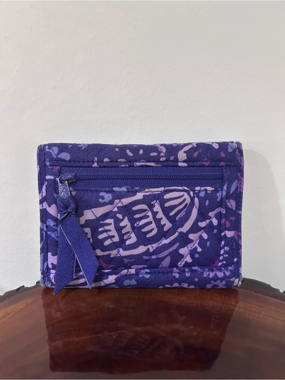 Vera Bradley Purple Quilted Floral Fold-Over Wallet